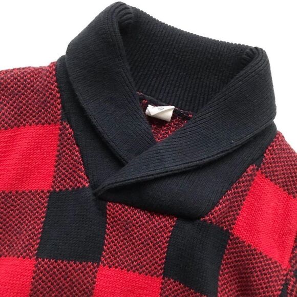 BABygap red/black knit buffalo plaid cowl neck sweater EUC 5T - Picture 2 of 5